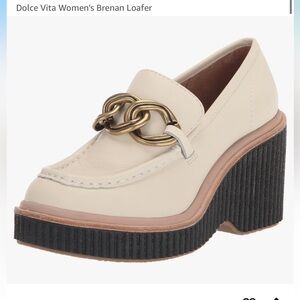 Dolce Vita Brenan Off White Leather Platform Loafers NWOT